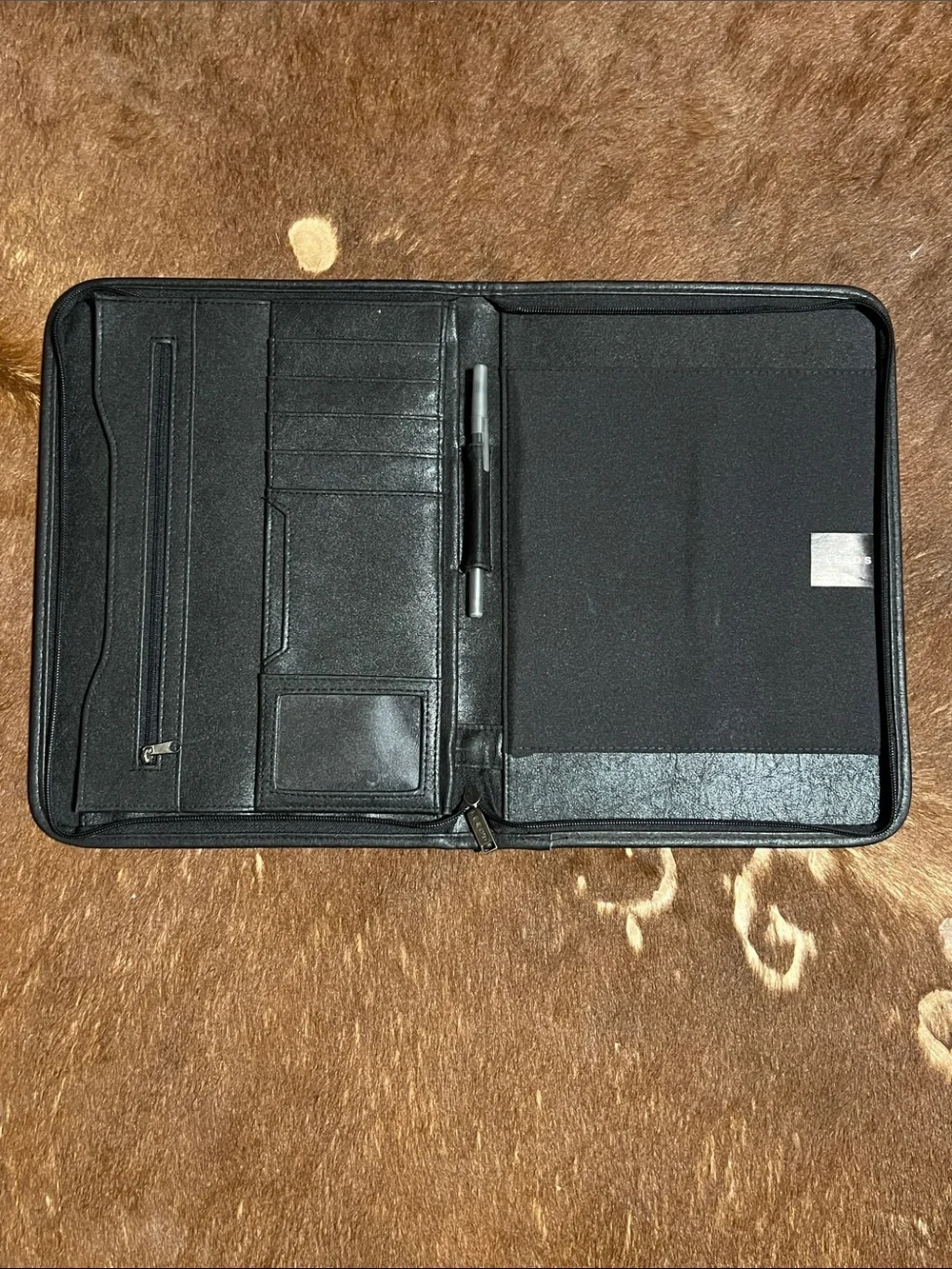 Boston Scientific Scimed Leeds Black Faux Leather Zip Around Organizer Portfolio